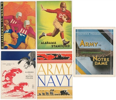 Lot of (5) Vintage College Football Programs From 1931-1946